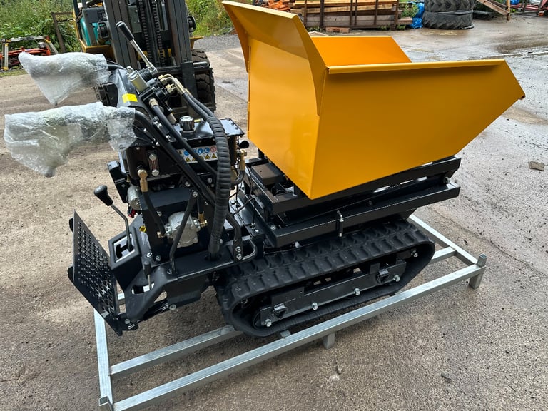 Brand New 500KG Petrol High Tip Track Dumper barrow  *VIDEO * Key Start 