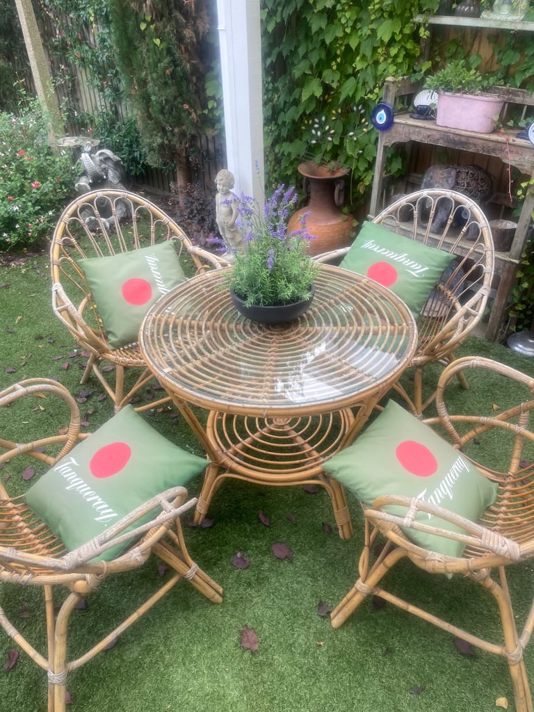 Whicker garden table and chair set