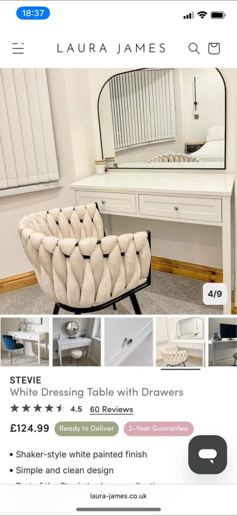 image for Dressing Table White Laura James