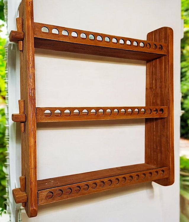 Spice Kitchen storage Herb Rack Spice Shelf Rack Rustic Wooden Handmade