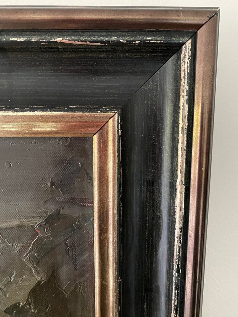 Large Framed Original Painting of Cockerel  