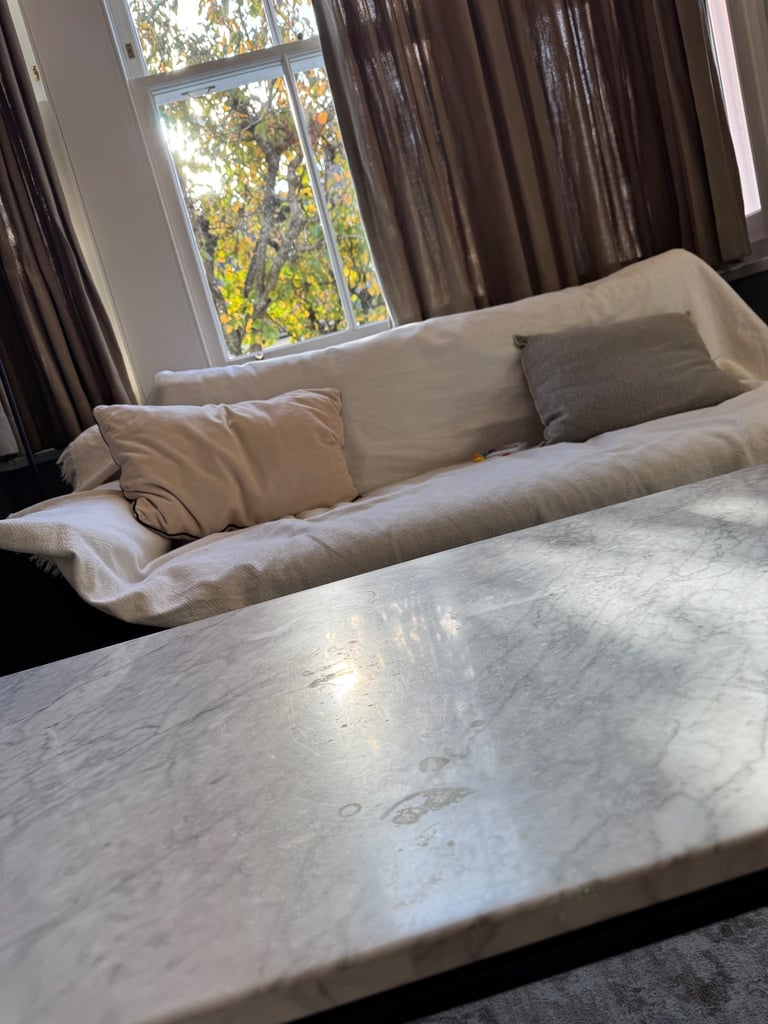 West Elm Marble Rectangle Coffee Table (112 cm x 61 cm)