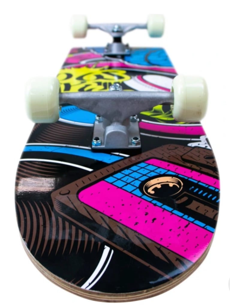 Maple Wood Skateboard 78cm With Strong Neon Graphics PVC Wheels