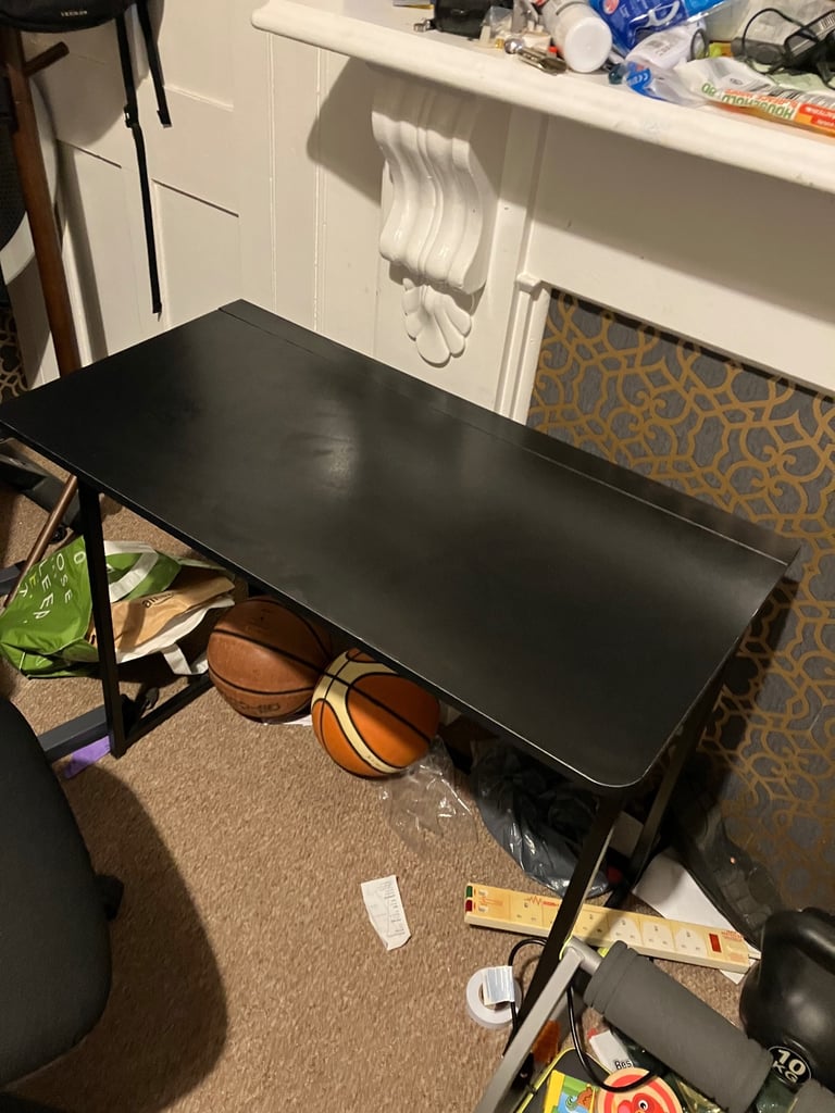 Black table desk fold-away space Student