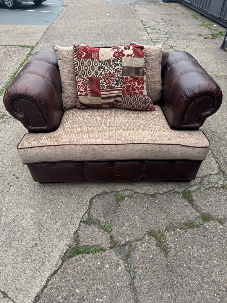 image for Brown Sofa Half Leather 