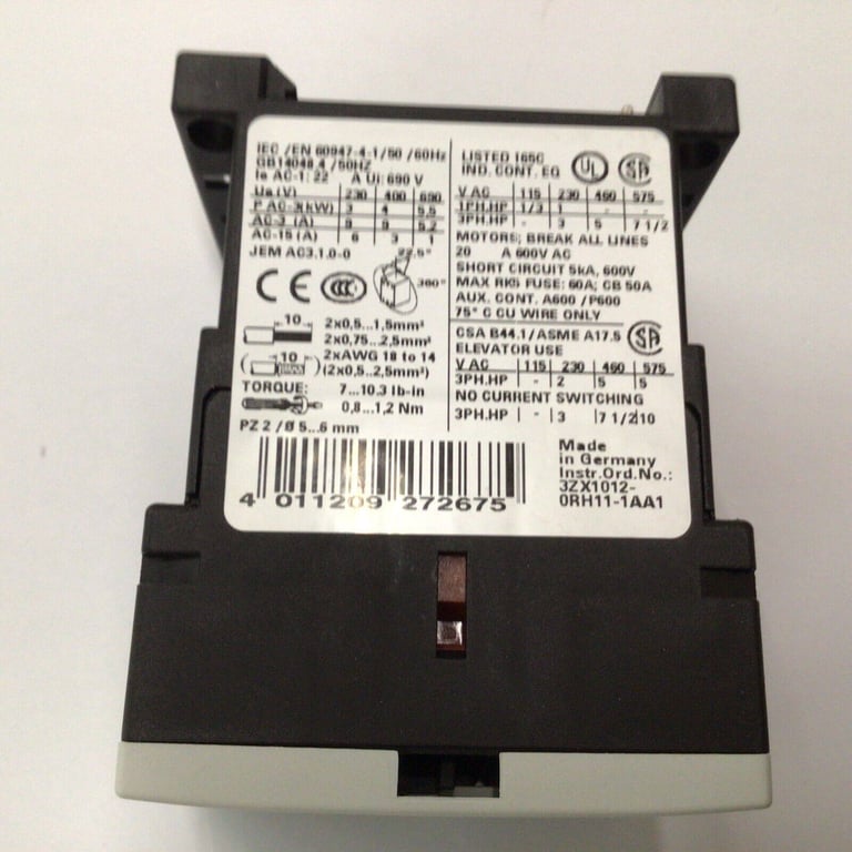Siemens Contactor 3RT1016-1AF02, 110V Coil, 3NO Contacts + 1NC Aux, New, Boxed. ML Furnaces Spares