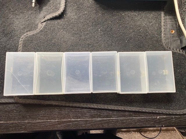 image for PLASTIC HOBBY / WORKSHOP STORAGE CASES x 6 ( EACH WITH LID )- ONLY £5