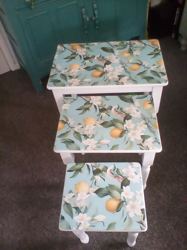 Upcycled nest of 3 tables