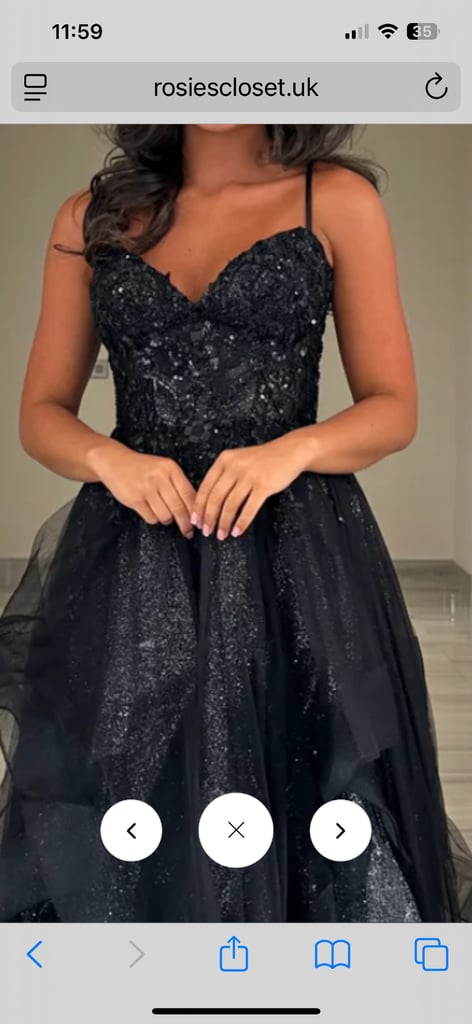 Formal, Prom, Debs Evening Black Ball Gown Dress 