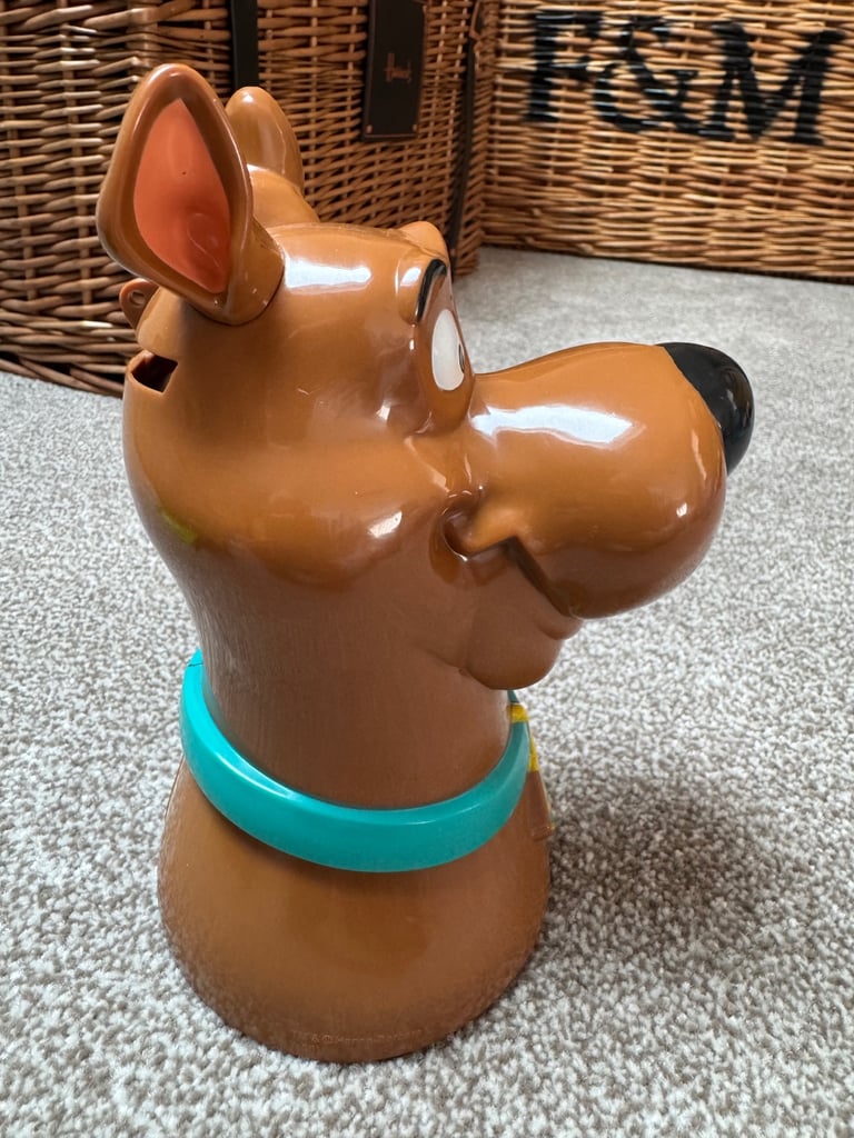 Vintage Scooby Doo money box, mystery machine van, dice roller DVD
