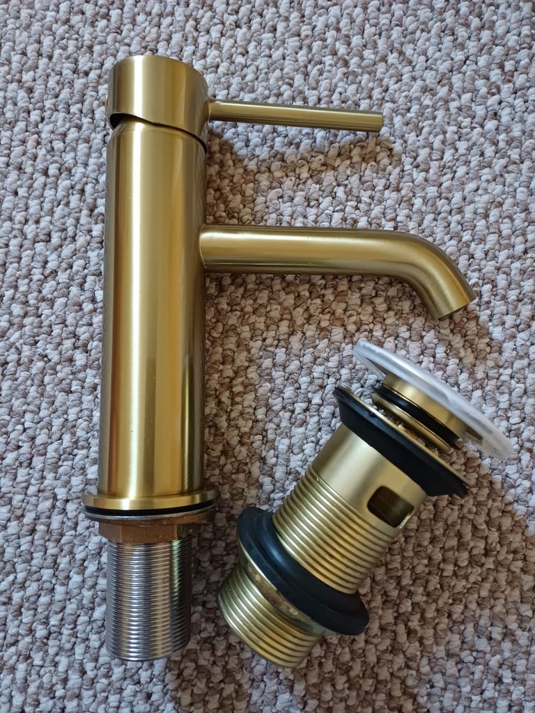 Brushed Brass Basin Sink Mixer tap 
