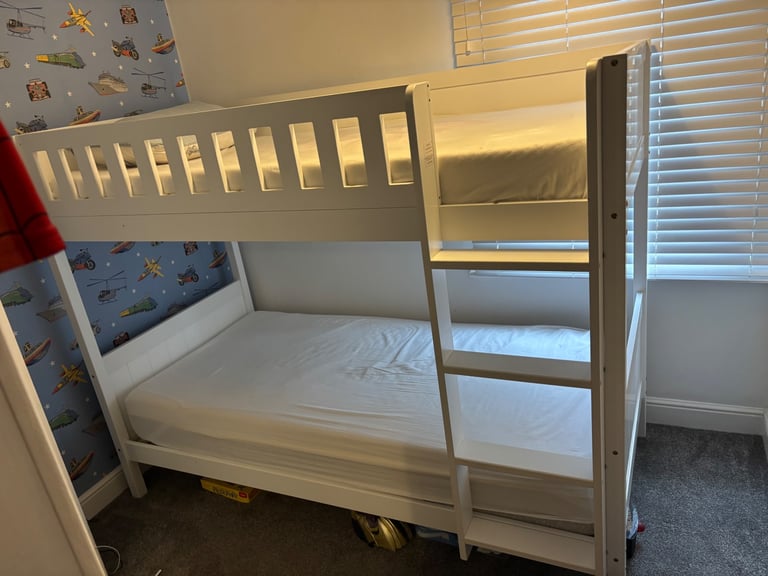 White Wooden Bunk Beds 