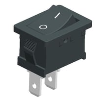 Small Mini Black On/Off Boat Rocker Switch Rectangular 10x15mm-SPST-2pin