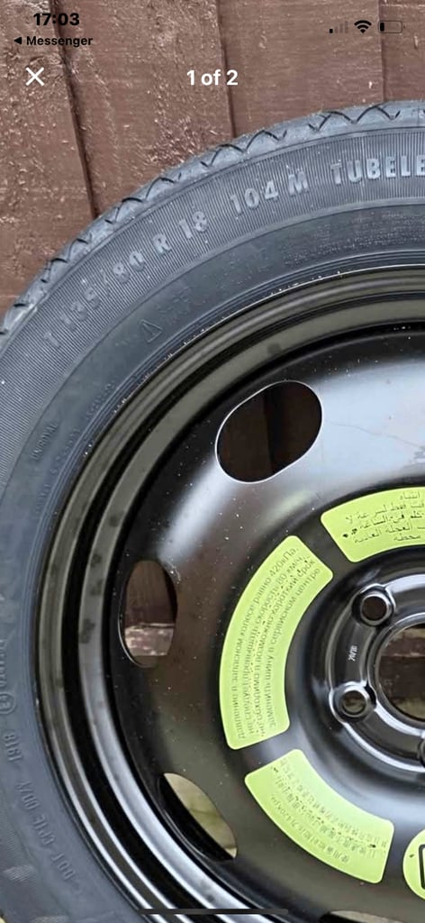 Citroen Peugeot Vauxhall 18” brand new space saver wheel and tyre 