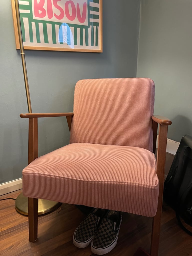 IKEA Ekenaset Armchair - velvet pink cover