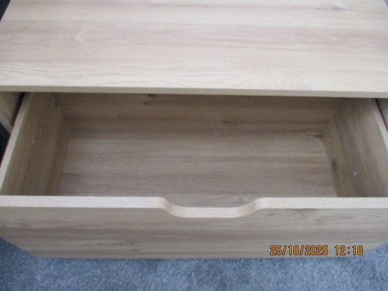 2 Argos Clothes Rails With Deep Oak Draw.