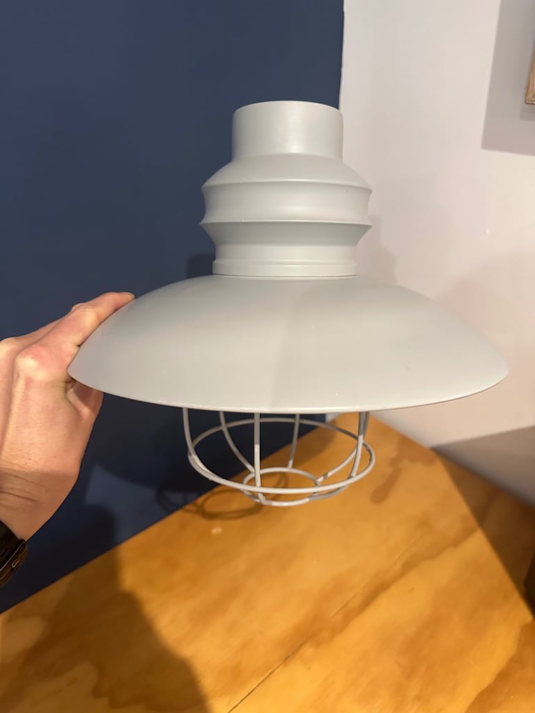 Grey metal pendant ceiling light shade 