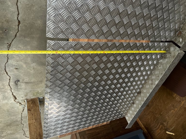 Aluminium checker plate 3mm folded 1041mm x 967mm 2 off