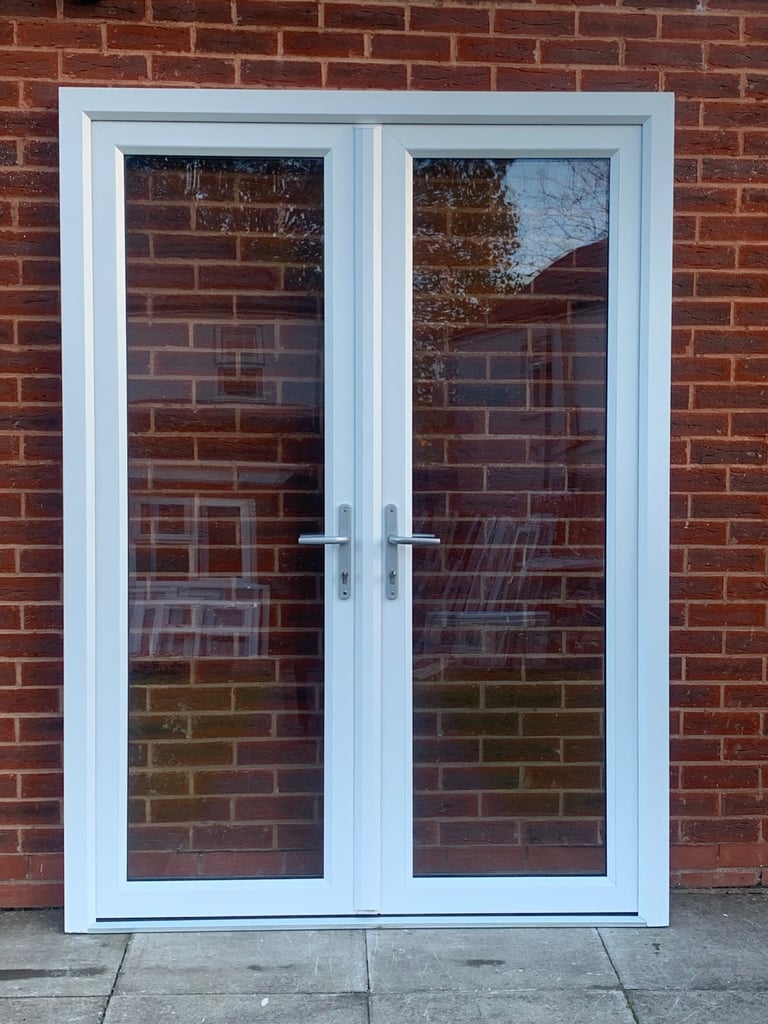 image for UPVC DOUBLE GLAZED FRENCH PATIO DOOR & KEYS 155.5cm WIDE 214cm HIGH Can Deliver