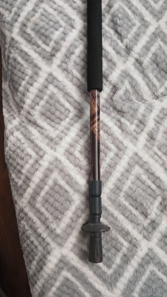 Dear hunter shooting stick