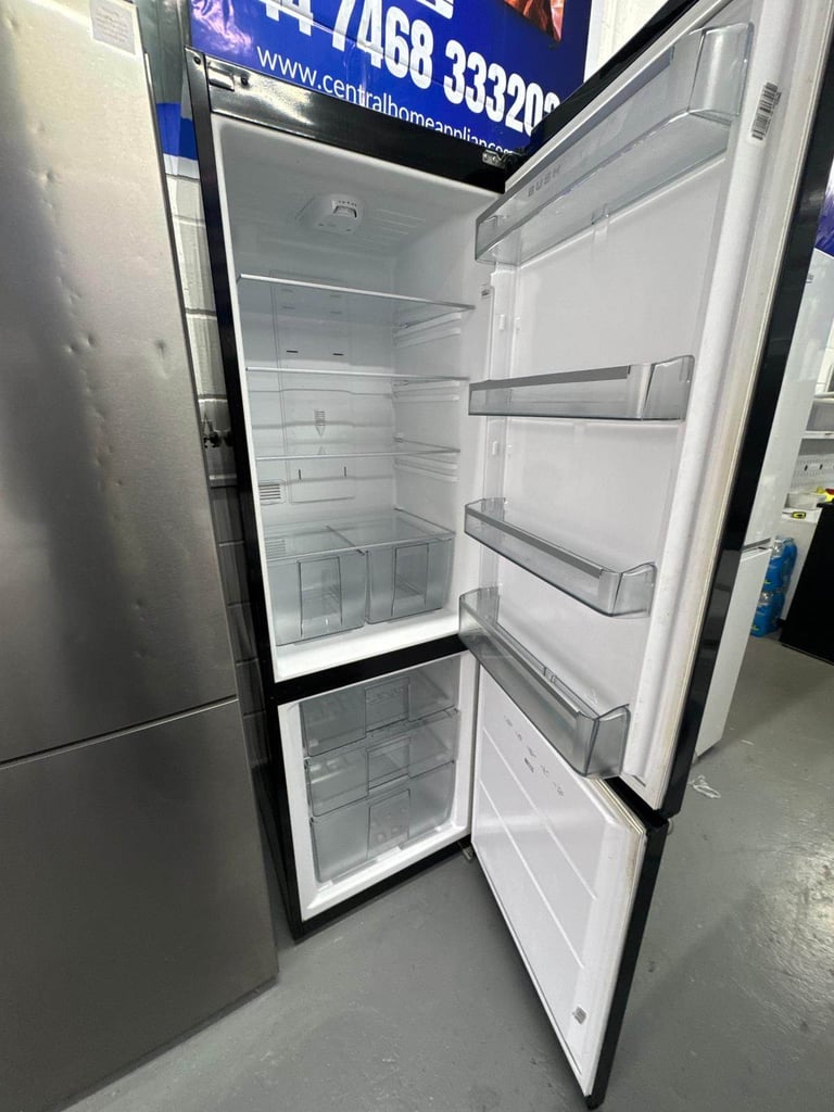 Bush 60/40 Retro Frost Free Fridge Freezer – Black - Free Same Day Delivery