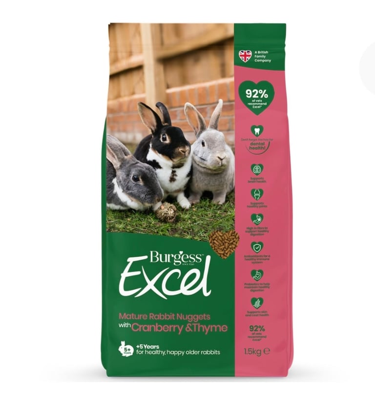 Excel burgess mature rabbit food