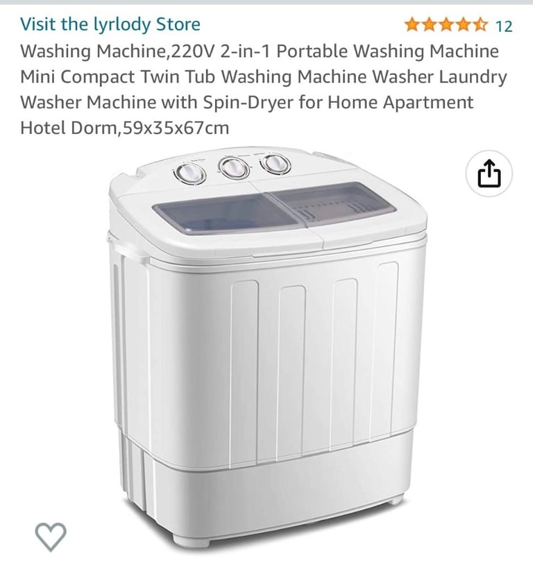 Brand New (in box) Compact Washing Machine 2-in-1 Twin Tub & Spin-Dryer  (59x35x67cm) | in Lambeth, London | Gumtree