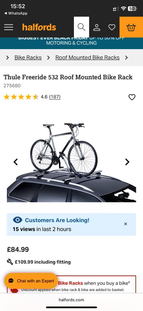 Jaguar EPace roof crossbar with 4 Thule bike rack 