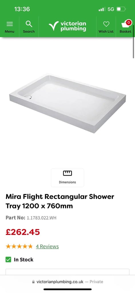Mira flight rectangular shower tray 