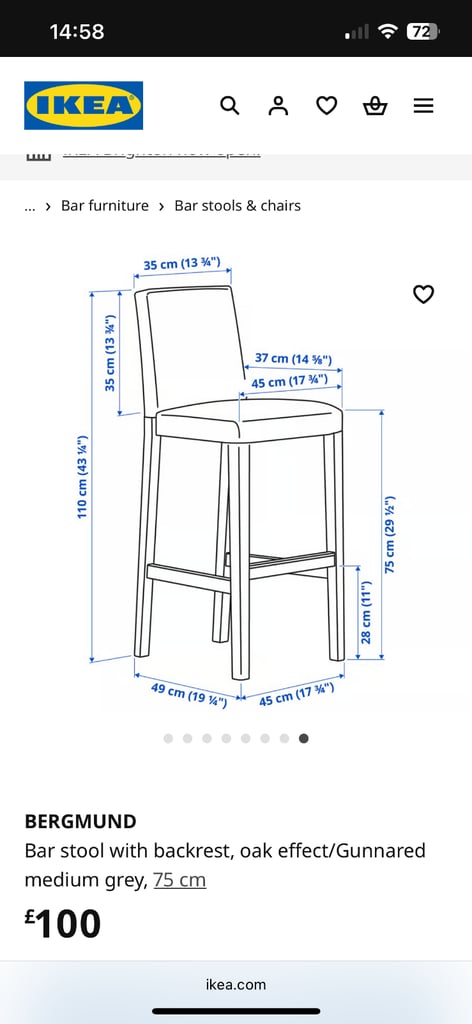 IKEA Bergmund bar stool