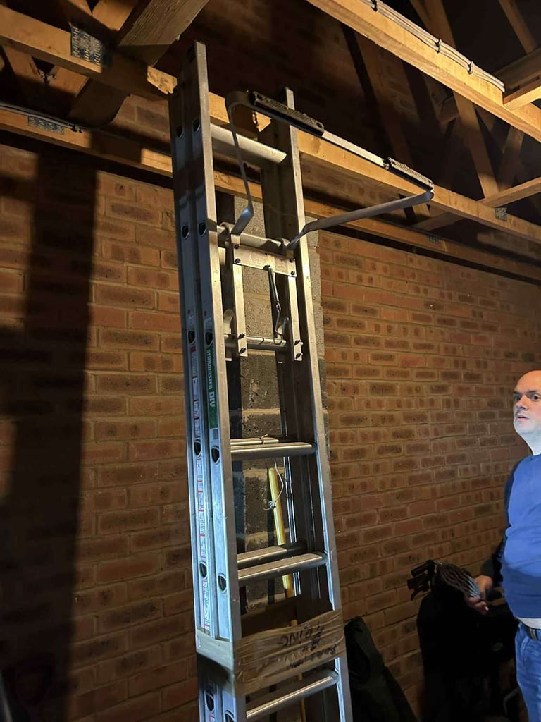 abru starmaster extendable aluminium ladder 2m - 5m & Ladder stabilizer