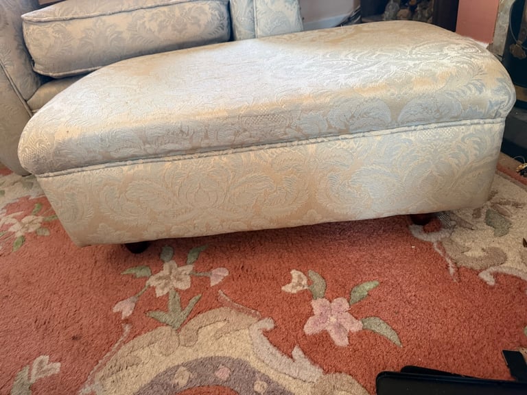 image for Green floral pouffe