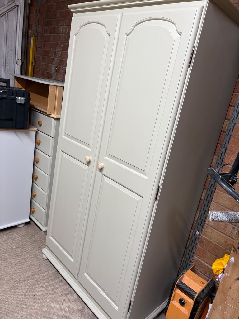 Refurbished pine double wardrobe 