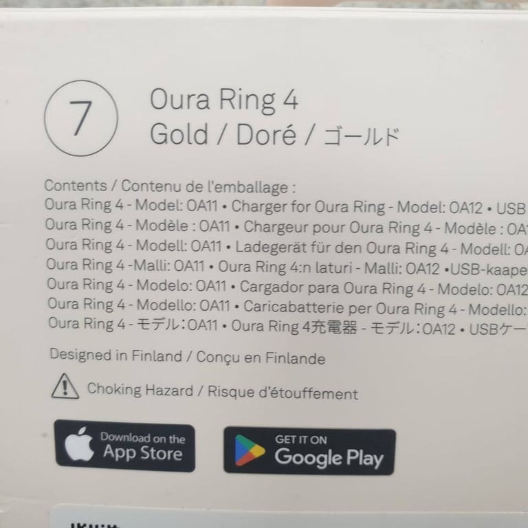 New & Factory Sealed Oura Ring 4 Gold Size 4 Smart Ring Wearable Heart Rate Fitness Tracker