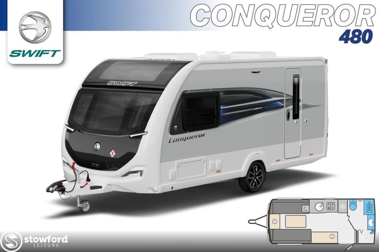 Swift Conqueror 480, NEW 2023, Touring Caravan