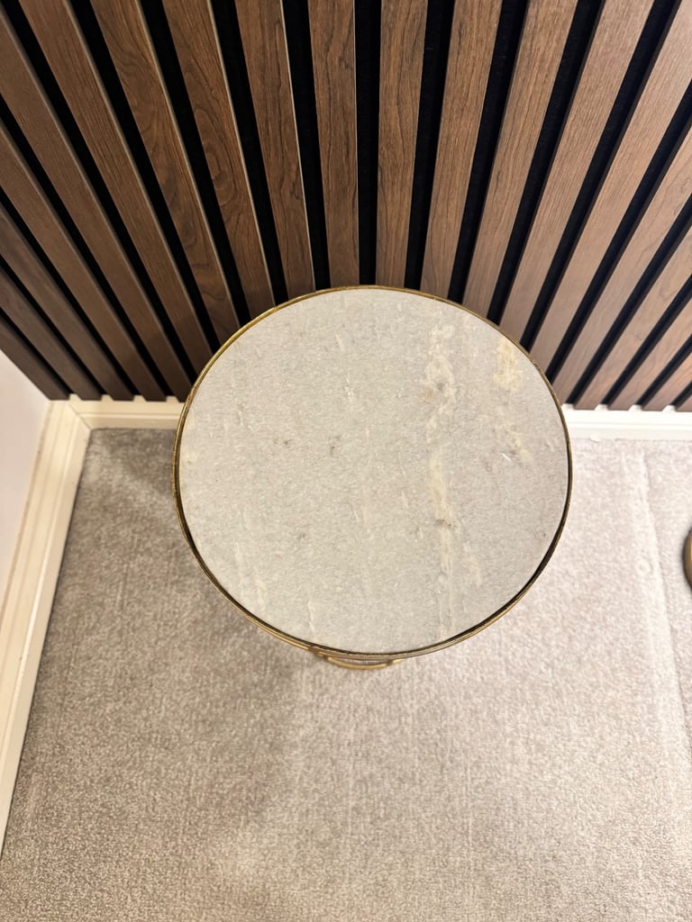Gold and marble side table 