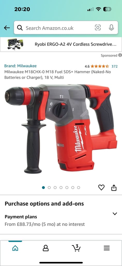 Milwaukee M18 CHX 18v fuel SDS +hammer drill 