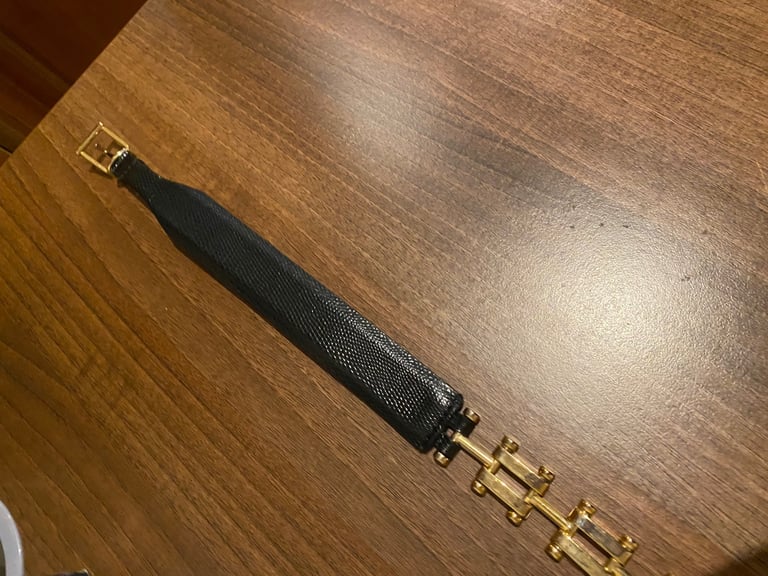 Reiss gold leather belt 