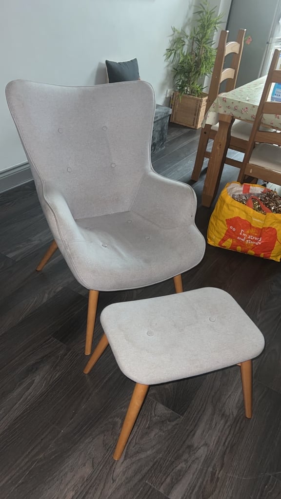 image for Grey Chair & Foot Stall