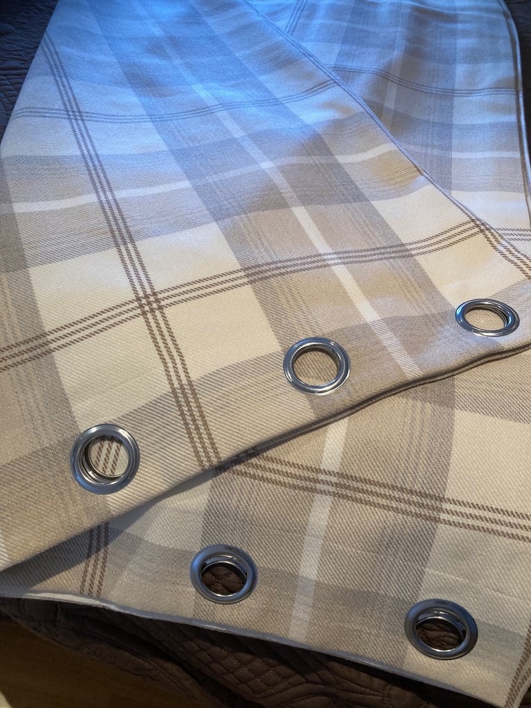 Highland Check Eyelet curtains