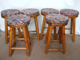 Solid Pine Stools (Set of 6)
