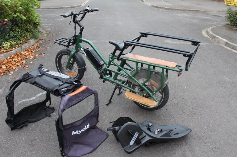 Mycle Electric Cargo bike bicycle  with accessories 