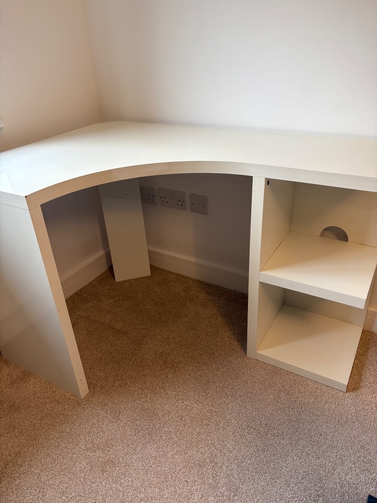 NEXT white gloss corner office study desk 
