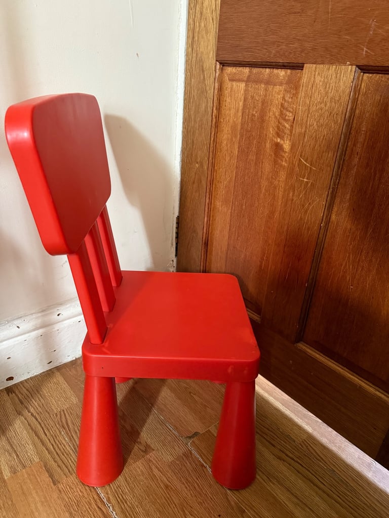 Red Ikea children’s chair 