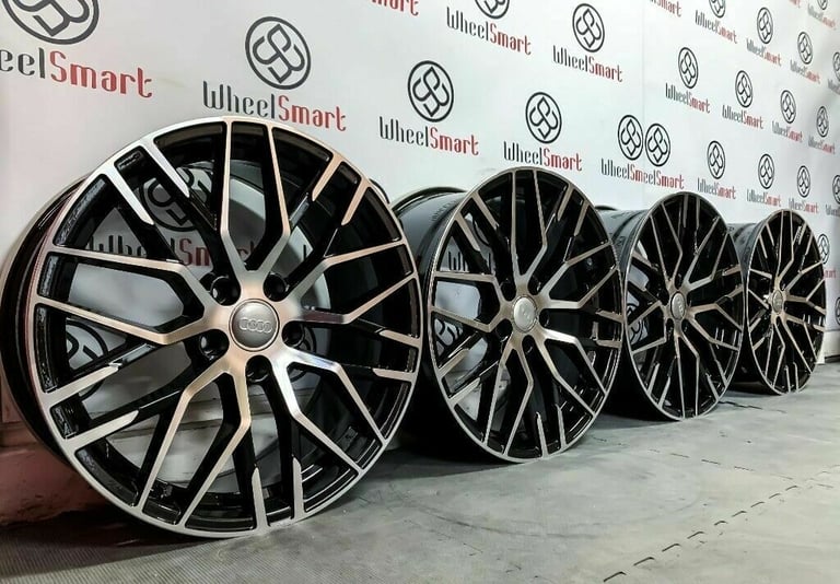 BRAND NEW 19" 20" 21" 22" AUDI R8 STYLE ALLOY WHEELS - GLOSS BLACK DIAMOND CUT