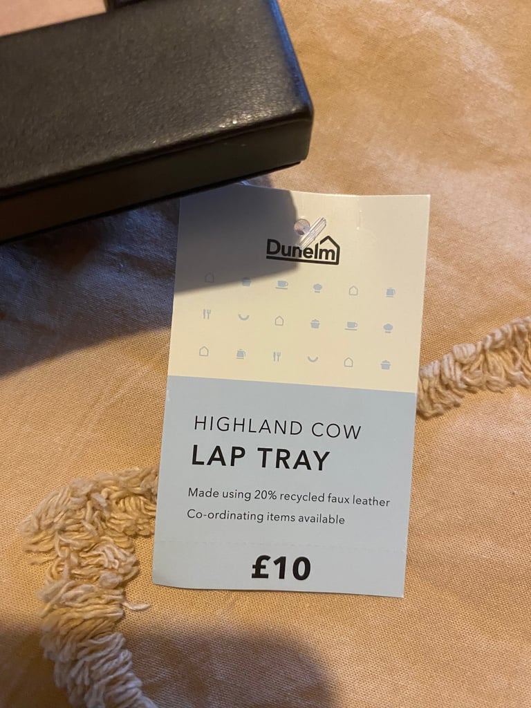 Dunelm Highland cow padded lap tray brand new