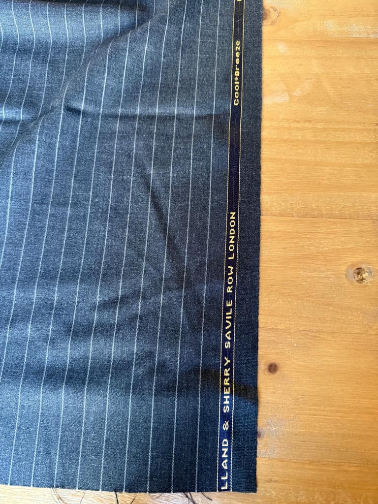 Holland & Sherry Grey Stripe Fabric - 3.5 Metres