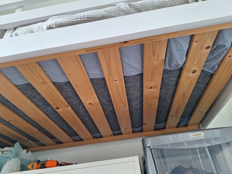 Mid sleeper shorty child bed frame white with kids mattress