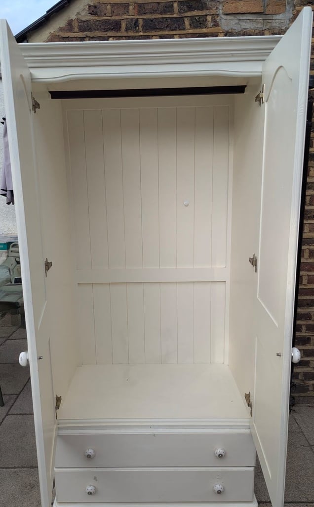 Solid Oak Wardrobe with Drawer Vintage Knobs | RRP £400+ 