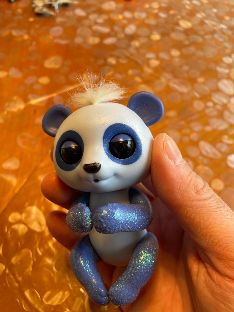 Fingerling Purple Glitter Panda White Hair, WowWee USED 2017 Tested Working